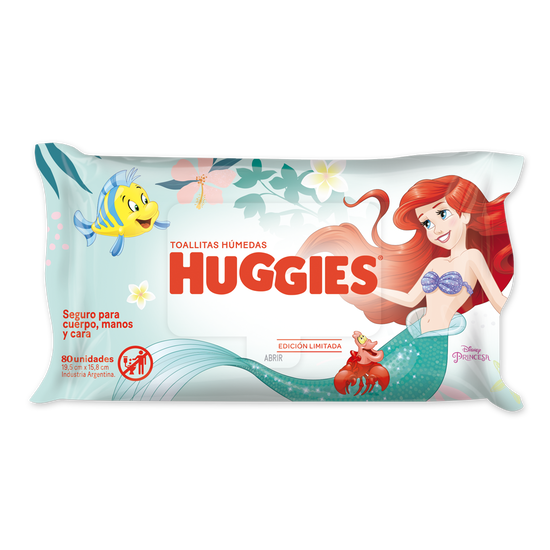 Huggies Toallitas Húmedas Edición Limitada La Sirenita 4 en 1 x 80 Unidades